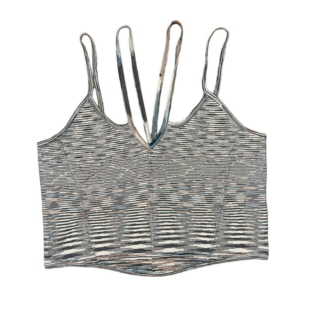 Anthropologie blue brown space dye strappy tank top women’s size medium